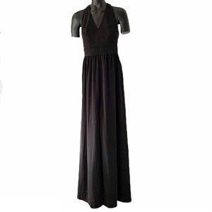 Express Black Racerback Long Dress with Slit